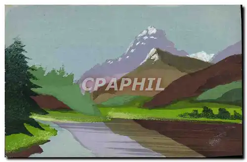 Ansichtskarte AK Fantaisie (dessin a la main) Alpages