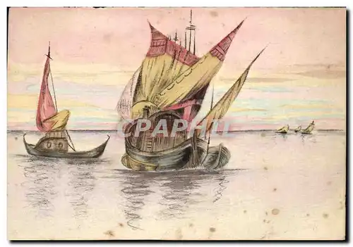 Cartes postales Fantaisie (dessin a la main) Bateaux