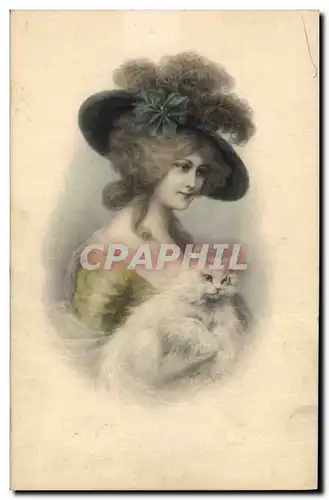 Cartes postales Fantaisie Femme Chat