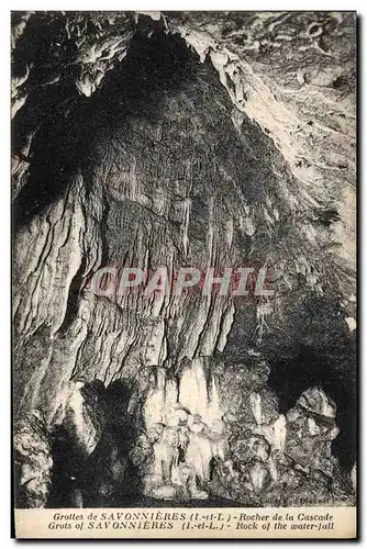 Cartes postales Grotte Grottes de Savonnieres Rocher de la cascade