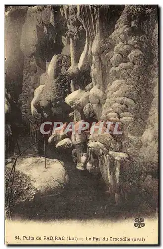 Cartes postales Grotte Grottes Puits de Padirac Le pas du crocodile Aval