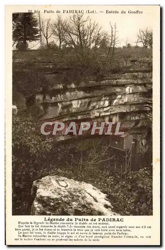 Cartes postales Grotte Grottes Legende du puits de Padirac Entree du gouffre