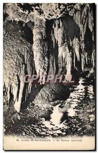 Cartes postales Grotte Grottes de Betharram La riviere inferieure