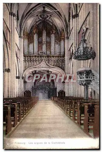 Ansichtskarte AK Orgue Fribourg Les orgues de la cathedrale