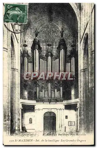 Cartes postales Orgue St Maximin Interieur de la basilique Les grands orgues