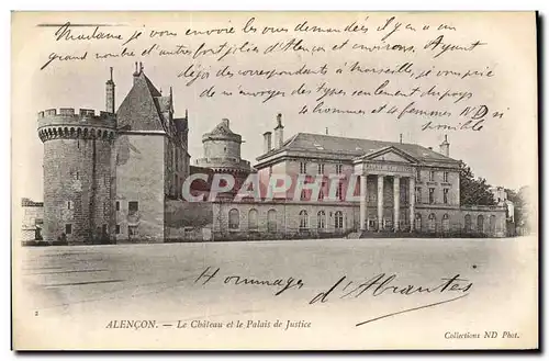 Cartes postales Alencon Le chateau et le Palais de Justice