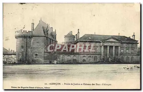 Cartes postales Palais de Justice et chateau des Ducs d&#39Alencon Alencon