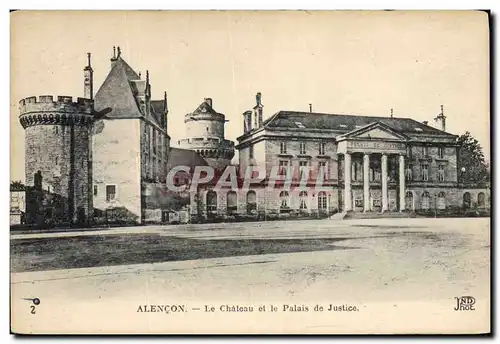 Ansichtskarte AK Alencon Le chateau et le Palais de Justice