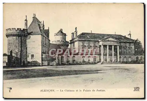 Cartes postales Alencon Le chateau et le Palais de Justice