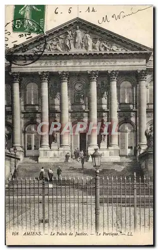 Cartes postales Palais de Justice Amiens Le portique