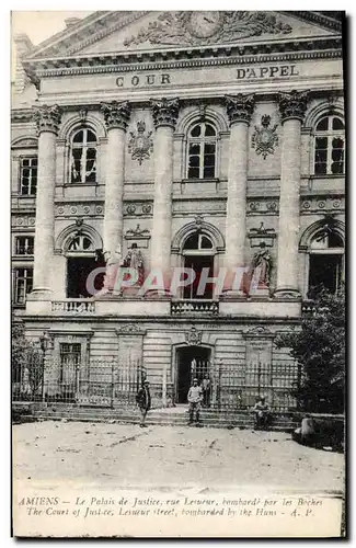 Cartes postales Palais de Justice Rue Lesueur Amiens Militaria