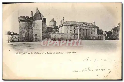 Cartes postales Le chateau et le Palais de Justice Alencon