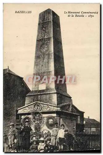 Cartes postales Militaria Guerre de 1870 Bazezilles Le Monument commemoratif de la bataille 1870 Enfants