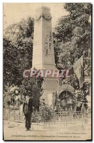 Cartes postales Militaria Guerre de 1870 Chalons sur Marne Monument des Combattants de 1870 1871