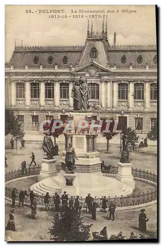 Cartes postales Militaria Guerre de 1870 Belfort Le Monument des 3 Sieges