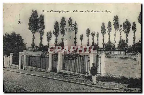 Cartes postales Militaria Guerre de 1870 Champigny sur Marne Le Monument 1870 1871