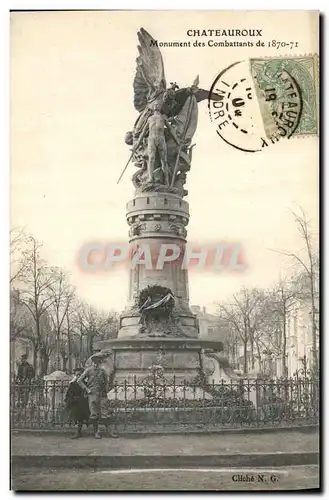 Cartes postales Militaria Guerre de 1870 Chateauroux Monument des combattants