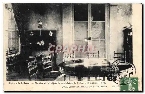 Cartes postales Militaria Guerre de 1870 Chateau de Bellevue Chambre ou fut signee la capitulation de Sedan
