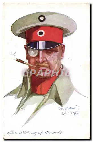 Ansichtskarte AK Fantaisie Illustrateur Dupuis Militaria Officier d&#39Etat Major allemand
