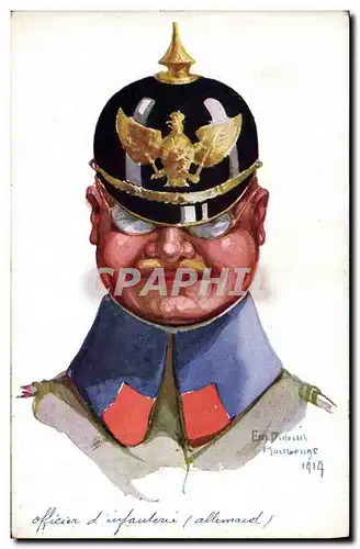 Ansichtskarte AK Fantaisie Illustrateur Dupuis Militaria Officier d&#39infanterie allemand