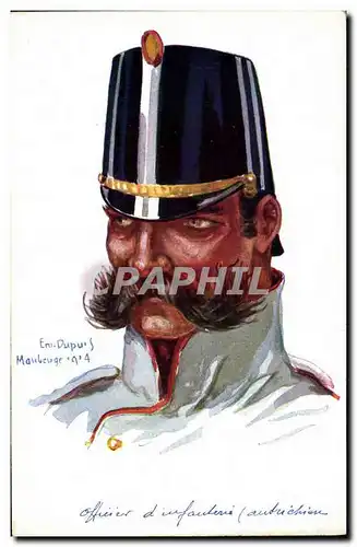 Ansichtskarte AK Fantaisie Illustrateur Dupuis Militaria Officier d&#39infanterie autrichien