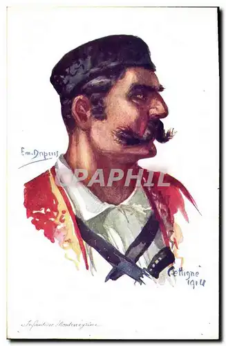 Ansichtskarte AK Fantaisie Illustrateur Dupuis Militaria Infanterie Montenegrine Montenegro