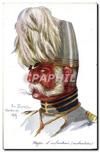 Cartes postales Fantaisie Illustrateur Dupuis Militaria Major d&#39infanterie Autrichien