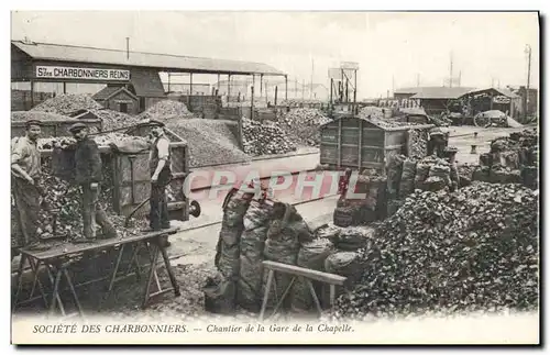 Cartes postales Mine Mines Societe des Charbonniers Chantier de la Gare de la Chapelle TOP
