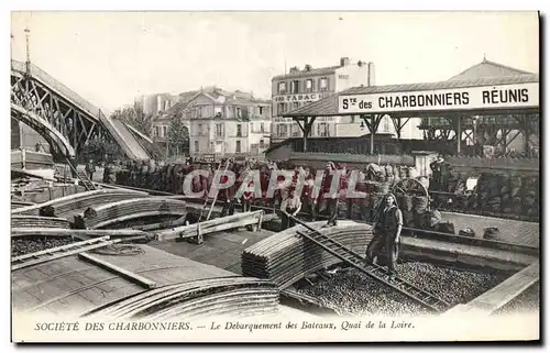 Ansichtskarte AK Mine Mines Societe des Charbonniers Le debarquement des bateaux Quai de la Loire TOP