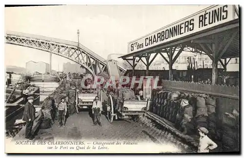 Ansichtskarte AK Mine Mines Societe des Charbonniers Chargement des voitures sur le port du Quai de la Loire TOP