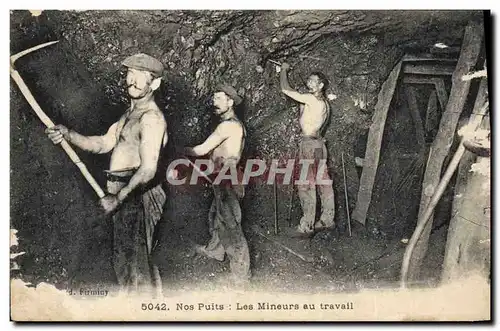 Cartes postales Mine Mines Nos puits Les mineurs au travail