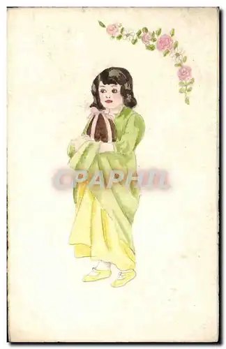 Ansichtskarte AK Fantaisie (dessin a la main) Enfant