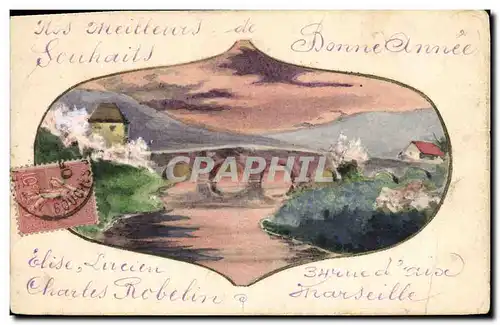 Cartes postales Fantaisie (dessin a la main) Pont