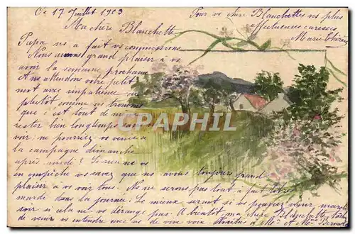 Cartes postales Fantaisie (dessin a la main) Paysage