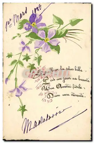 Cartes postales Fantaisie (dessin a la main) Fleurs