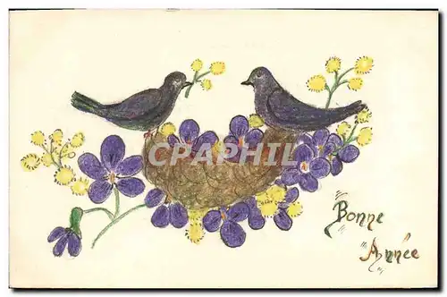 Cartes postales Fantaisie (dessin a la main) Oiseaux