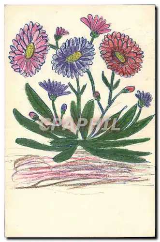 Cartes postales Fantaisie (dessin a la main) Fleurs