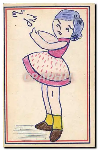 Ansichtskarte AK Fantaisie (dessin a la main) Enfant