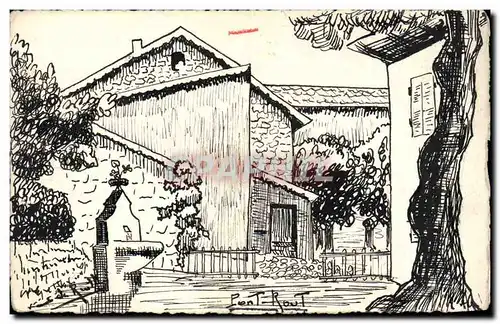 Cartes postales Fantaisie (dessin a la main) Maison