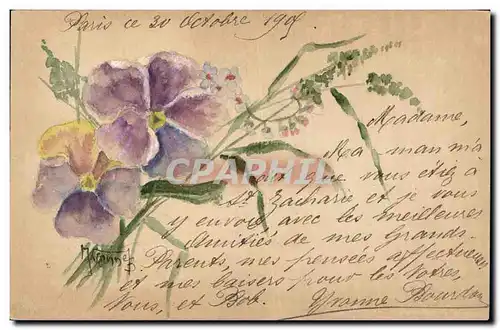 Cartes postales Fantaisie (dessin a la main) Fleurs