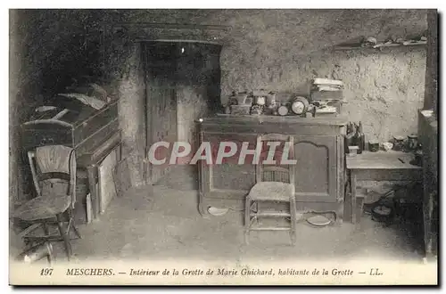 Cartes postales Grotte Grottes Meschers Interieur de la grotte de Marie Guichard habitante de la grotte
