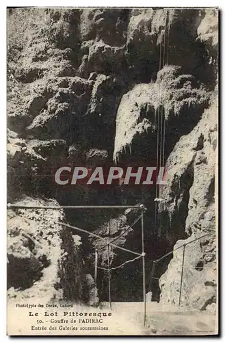 Cartes postales Grotte Grottes Gouffre de Padirac Entree des galeries souterraines