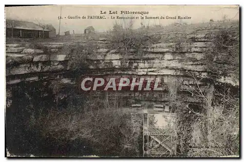 Cartes postales Grotte Grottes Gouffre de Padirac Le Restaurant et le sommet du Grand escalier