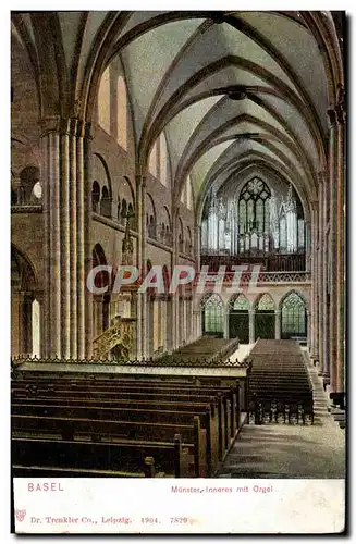 Cartes postales Orgue Basel Munster Inneres mit orgel