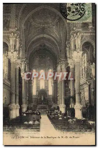 Cartes postales Orgue Lyon Interieur de la basilique de Nd de Fourviere
