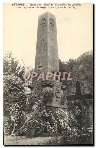 Ansichtskarte AK Militaria Guerre de 1870 Belfort Monument eleve au cimetiere des mobiles