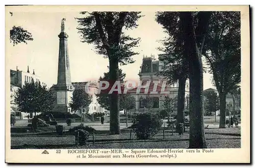 Cartes postales Militaria Guerre de 1870 Rochefort sur Mer Square Edouard Herriot et le Monument aux morts