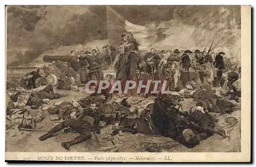 Cartes postales Militaria Guerre de 1870 Paris Musee du Louvre Meissonier