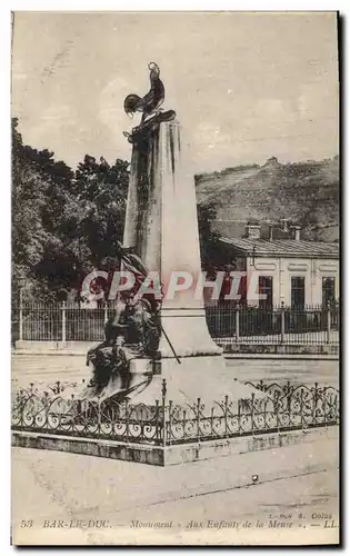 Cartes postales Militaria Guerre de 1870 Bar le Duc Monument Aux enfants de la Meuse