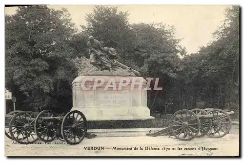 Cartes postales Militaria Guerre de 1870 Verdun Monument de la Defense 1870 et les canons d&#39honneur